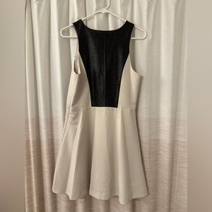 Kenzie cream/black faux-leather short dress - Kenzie - size 10